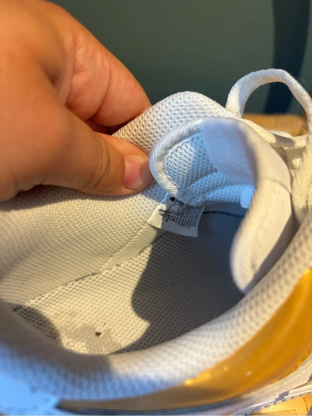 Nike Air Force One  Low Top Sneakers - White & Metallic Gold